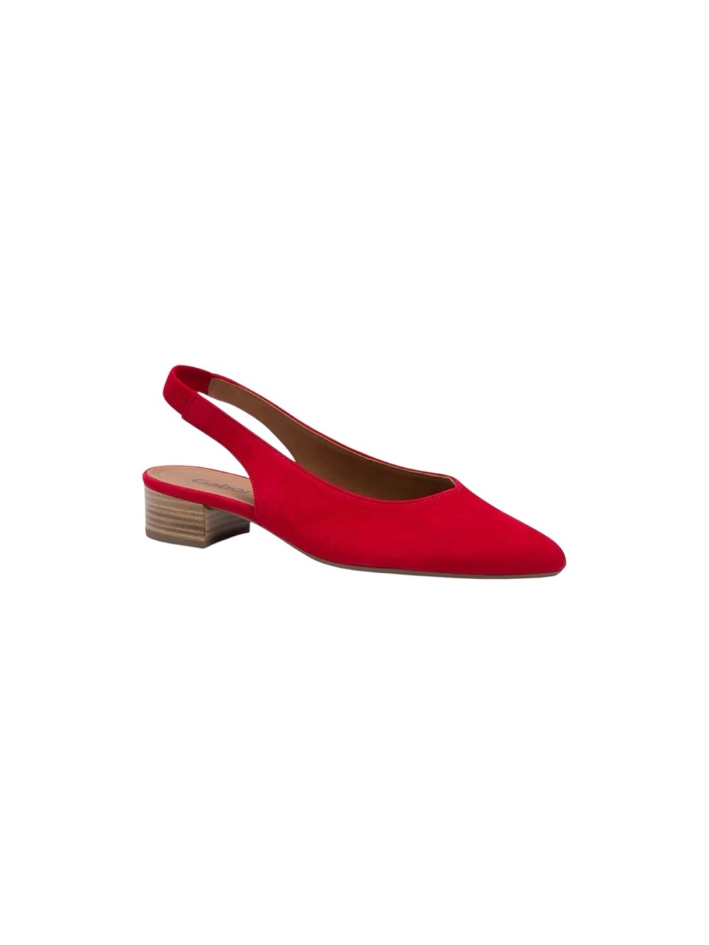 Gabor Heathcliff Red Suede Sling Back Court Shoes 1/4” Stacked Heels Size 7
